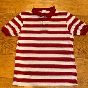 Striped Red and White Kids Polo Shirt